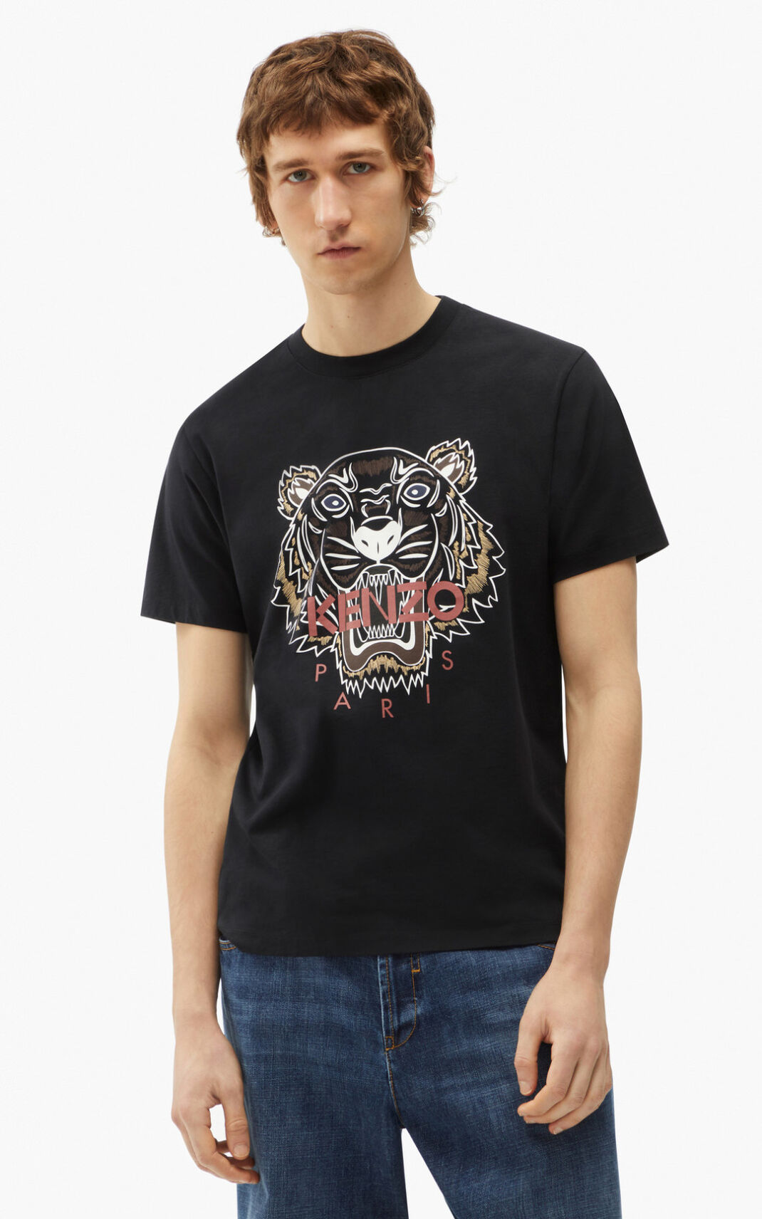 Kenzo Tiger Moška Majice Črna SI-0603309